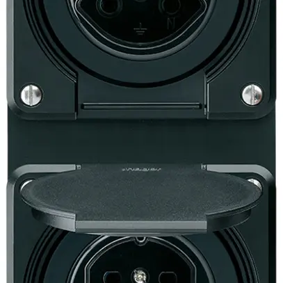Combi INC 2×1 HA robusto 2×tipo 15 con morsetti a innesto con coperchio nero 