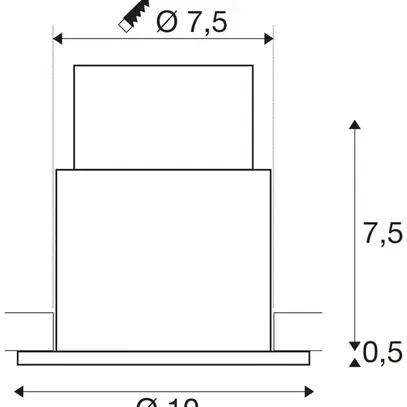 Plafonnier INC SLV VARU QPAR51 DL GU10 5W IP20/65 75mmØINC noir 