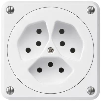 Prise ENC robusto 3×type 13 blanc sans clapet 