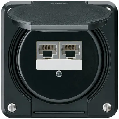Scatola di raccordo INC robusto IP55 nero 2×RJ45/s parallele per combinazione 