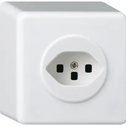 Prise AP basico type 23 blanc bornes à enf. 