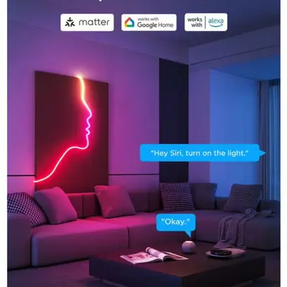 Ruban néon LED Govee, blanc, 5 m, RGBIC, Matter 
