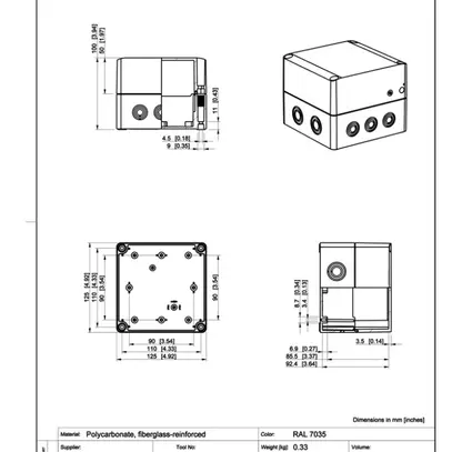 Apparategehäuse RW CUBO S 125×125×100 SPCM transparent 
