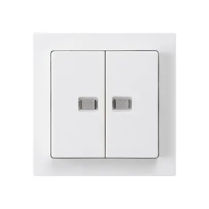 Interruttore pulsante luminoso INC kallysto 1/3+3/1 con 2 lenti bianco 
