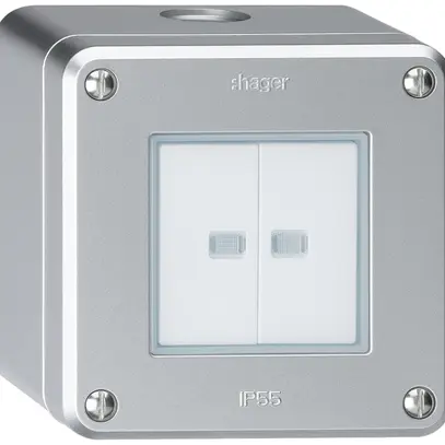 Interruttore AP robusto IP55 schema 3+3 2×illuminato alluminio 