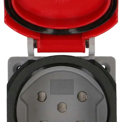 Prise INC MAX HAURI 1× norme suisse type 15 10A 400V 50×66×64mm IP55 rouge 