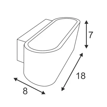 Lampada a muro SLV OSSA, R7s 100W up/down ovale IP20 bianco 