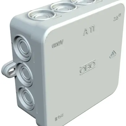 Boîte de dérivation AP BET A11 vide gris clair, sans halogène IP54 BET 