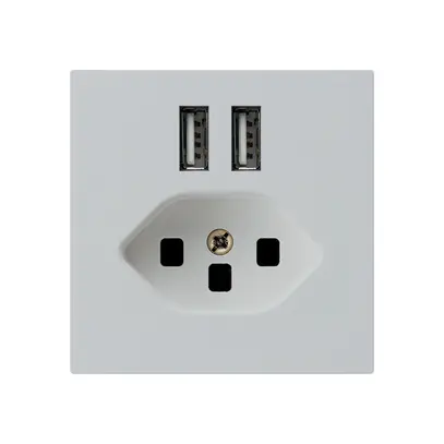 Presa 2×USB & T23 kallysto A 2400mA grigio chiaro 