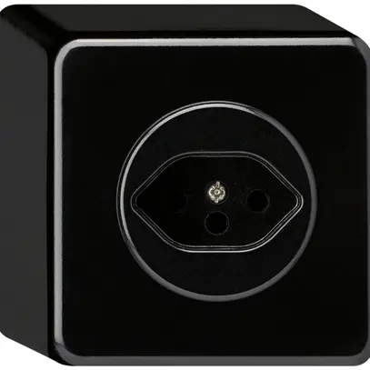Prise AP basico type 13 noir h=54mm 