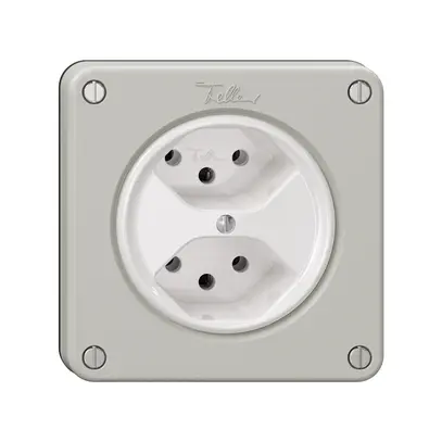 Presa NEVO, 2×T13, grigio chiaro 