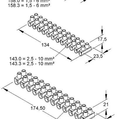 Morsettiera Kleinhuis 12P 2.5…10mm² 57A 450V nero 