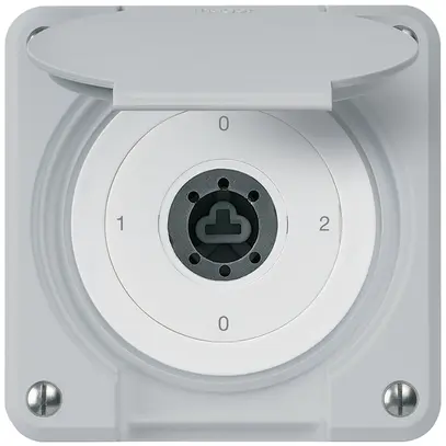 Interruttore a chiave INC robusto IP55 con copertura senza cilindro S2/1P grigio 
