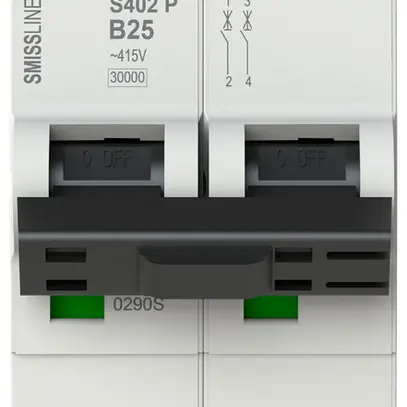 Disjoncteur SMISSLINE TP, 2L, B, 25A, 30kA 