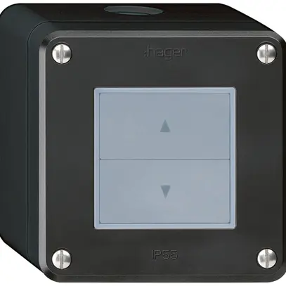 Pulsante per tapparelle AP robusto IP55 nero con 2 tasti di comando 
