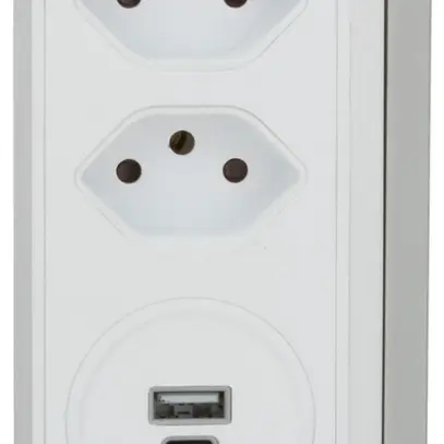 Steckdosenleiste Steffen CLAMP 3×T13 1×USB-A 1×USB-C 1.5m weiss 