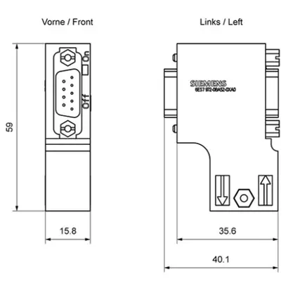 Spina di collegamento bus PLC Siemens SIMATIC DP PROFIBUS FC 90° 