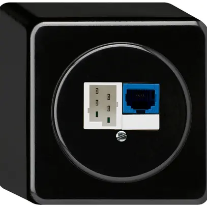Boîte de raccordement AP DSL basico 1×RJ45/1×T+T noir 