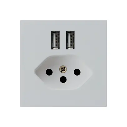 Presa 2×USB & T13 kallysto A 2400mA grigio chiaro 