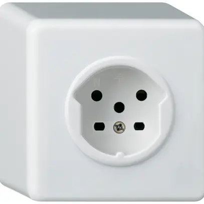 Prise AP basico T15 blanc bornes à vis 