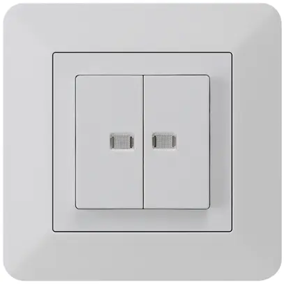Interruttore pulsante luminoso INC kallysto.trend 1/3+3/1 2 lenti grigio chiaro 
