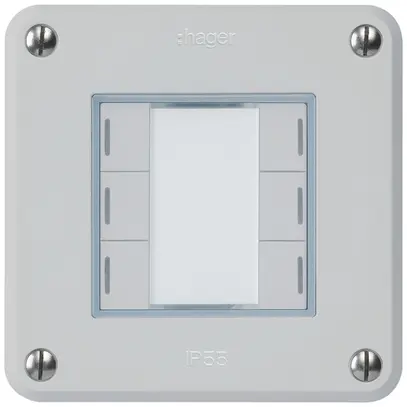 Poussoir ENC robusto C KNX 6× LED RGB s/e-link gris clair 