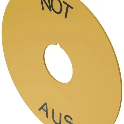 Placchetta indicatrice EAO 04, Ø59mm, con impressione NOT AUS, giallo 