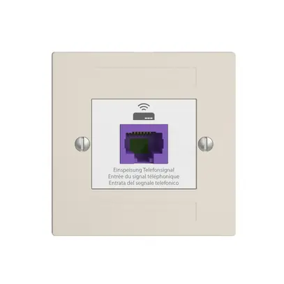 Presa ritorno EDIZIOdue F 1×RJ45 p.Swisscom VoIP, 8 poli, UTP, crema 
