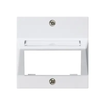 Plaque frontale kallysto pour module multimédia sortie oblique duroplast blanc 