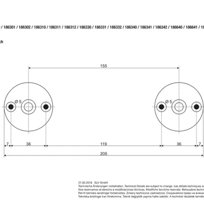 Supporto murale SLV per sistema di cavo bassa tensione, 30mm 2 pezzi cromo 
