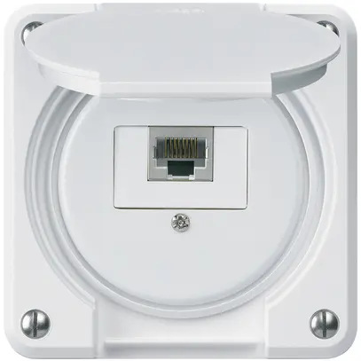 Scatola di raccordo INC robusto IP55 bianco 1×RJ45/s per combinazione 