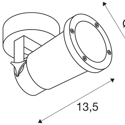 Plafoniera/lpda a muro SLV NAUTILUS GU10 11W IP54 Ø98×170mm nero 