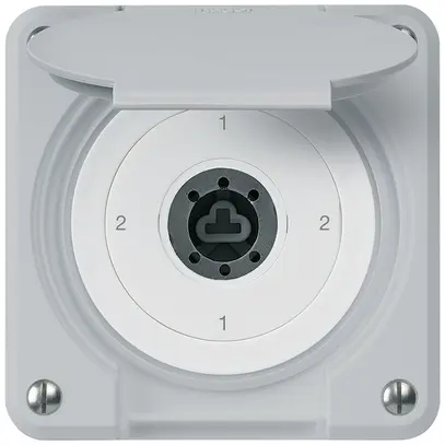 Interrupteur à clé ENC robusto IP55 avec clapet sans cylindre S3/1P gris 