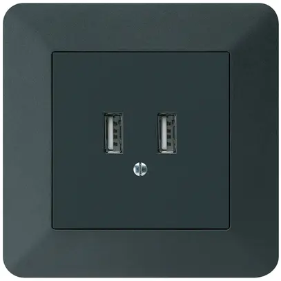 Presa di carica USB INC Hager kallysto.trend 240V 2400mA nero 