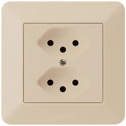 Presa INC kallysto.trend 2×T13 beige con protezione bambini 