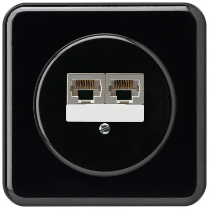 Boîte de raccordement ENC basico 2×RJ45s noir parallèle 