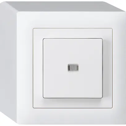 Interrupteur poussoir lumineux AP kallysto 3/2L blanc 