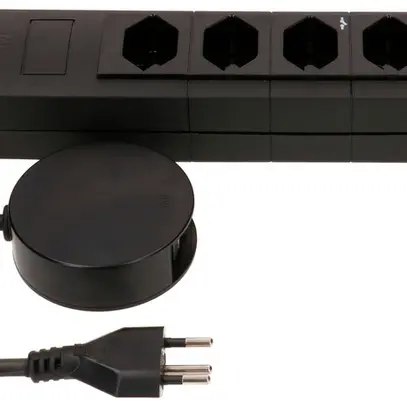 Steckdosenleiste MH Prime-Line 4+2×T13 Td 3×1mm² 5m schwarz ext.Schalter Magnete 