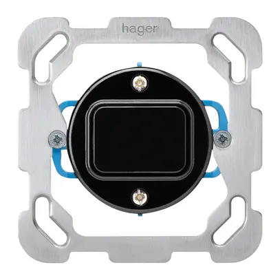 Inserto per contatto pulsante INC basico C/2L con placca di fissaggio nero 
