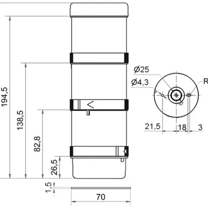 Signalsäule WERMA KS71 BWM, 24VAC/DC, grün/gelb/rot 