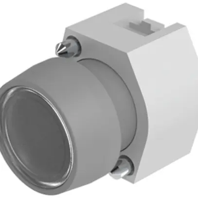 Interruttore INS EAO04 Ø29mm trasparente anello grigio, IP65 