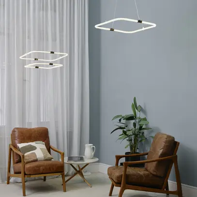 Lampada sospesa LED LEDVANCE Decor Tetragon 18W 2000lm 830 567×566mm nero 