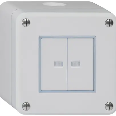 AP-Druckschalter robusto IP55 Schema 3/Drucktaster 2×beleuchtet grau 