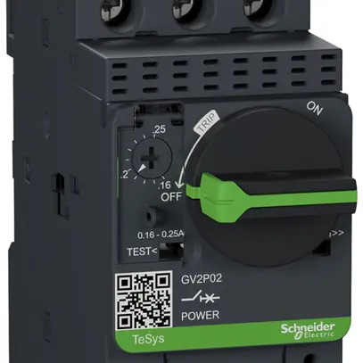Démarreur de moteur Schneider GV2P02 0.16…0.25A TeSys 50kA 
