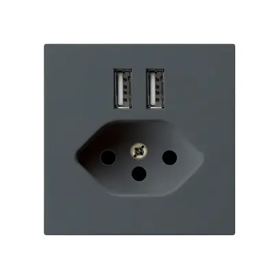 Prise 2×USB & T13 kallysto A 2400mA anthracite 
