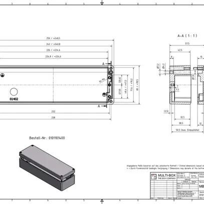 Scatola alluminio SWIB ENSTO AG 80×250×57mm IP66 grigio 