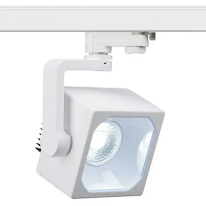 Proiettore LED EURO CUBE 28.5W 2150lm 4000K 60° +adattatore 3-fasi IP20 bianco 