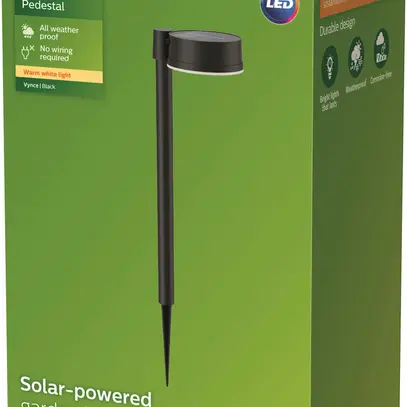 Luminaire avec piquet LED Philips Vynce Solar SEN 1.5W 200lm 827 IP44 Ø142 noir 
