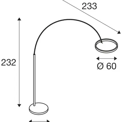 Lampadaire LED SLV ONE BOW 22W 1200lm 927/930 VAR noir/laiton 