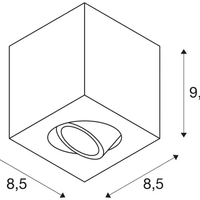 Plafonnier SLV TRILEDO SINGLE CL GU10 10W 85×85×95mm blanc 